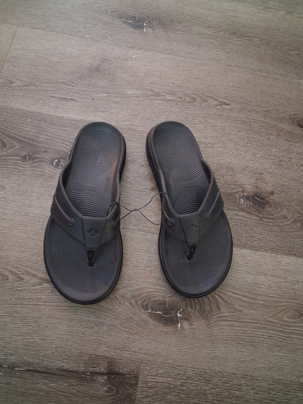 Men's Black Flip-Flop Sandals -Sperry Brand,  Casual Comfort
